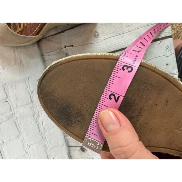 SAM EDELMAN Dimitree espadrille gray brown suede leather wedge sandals 9.5M - Picture 14 of 14